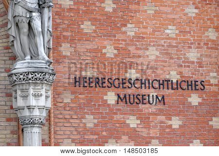 Detail of the building of Vienna Arsenal - Museum of military history Austria. The oldest and largest purpose-built military history museum in the world.