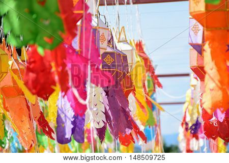 The lamp festival at Wat Phra That Chae Haeng Nan Thailand