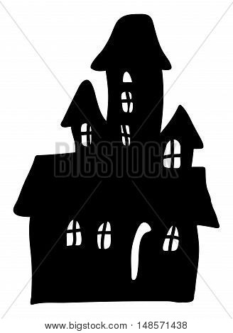 Halloween Creepy Scary Hounted House, Vector Symbol Icon Design.