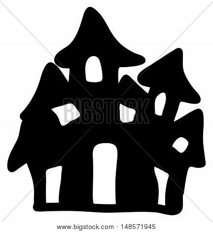 Halloween Creepy Scary Hounted House, Vector Symbol Icon Design.
