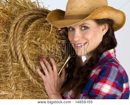 Country Girl Straw Cowboy Hat Western Wear Straw Bale