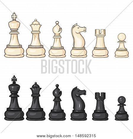 Vector Set Of Cartoon Chess Figures