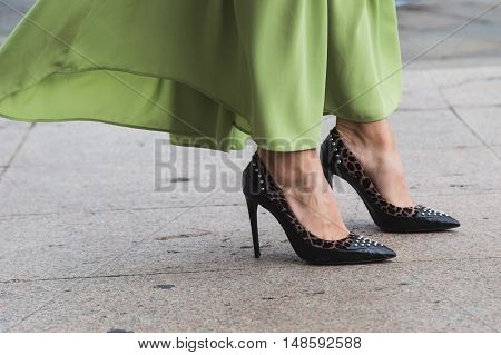Detail Of Shoes At Milan Fashion Week