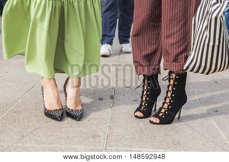 Detail Of Shoes At Milan Fashion Week