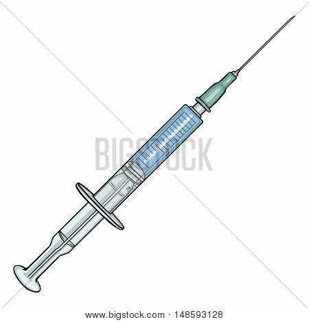 vector isolated single syringe on White Background