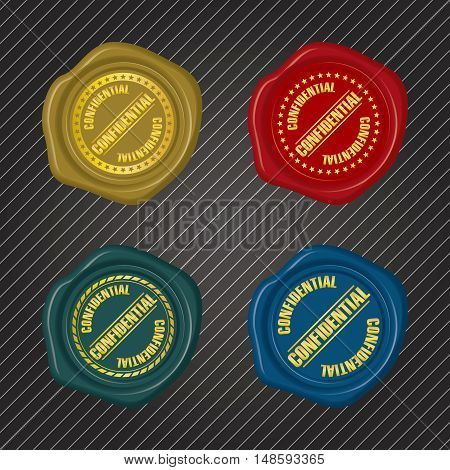 Different color Confidential Wax Seals with circular floral frame