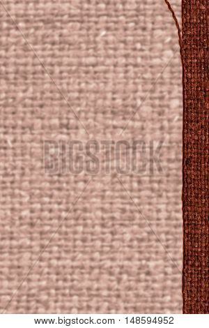 Textile weft, fabric space, rust canvas, jutesack material flat background