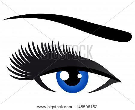 Blue Eye With Long Eyelashes