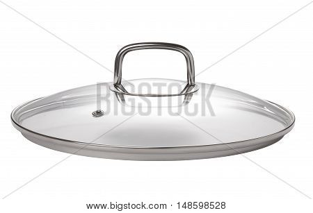 glass lid for cookware kitchen utensils isolated on white