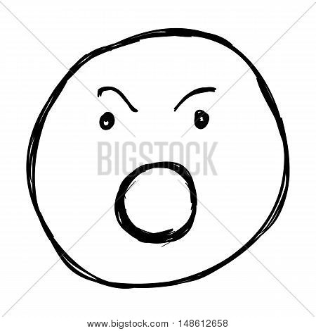 Vector Single Sketch Emoticon - Furious Smiley