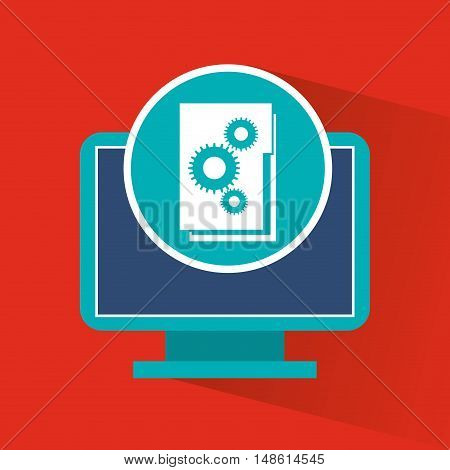 big data center flat icons vector illustration design