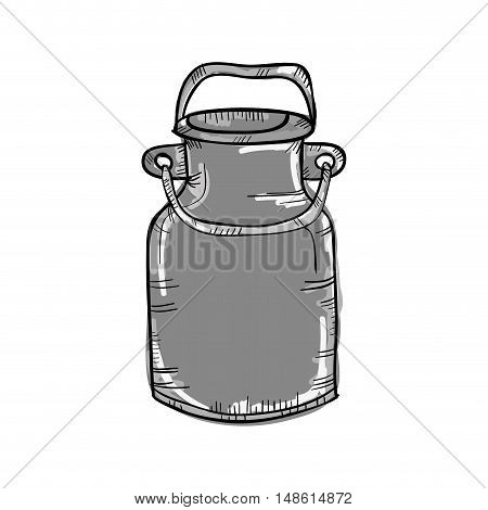 can container for milk beverage drawn design. vector illustration