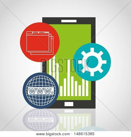 big data center flat icons vector illustration design