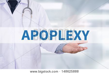 APOPLEXY Medicine doctor hand working Doctor work hard