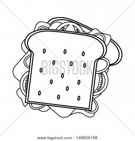 delicious sandwish fast food icon vector illustration design