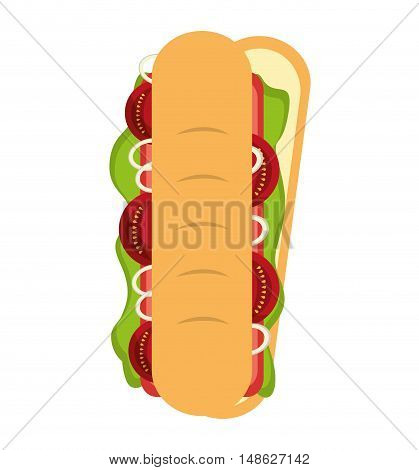 delicious sandwish fast food icon vector illustration design