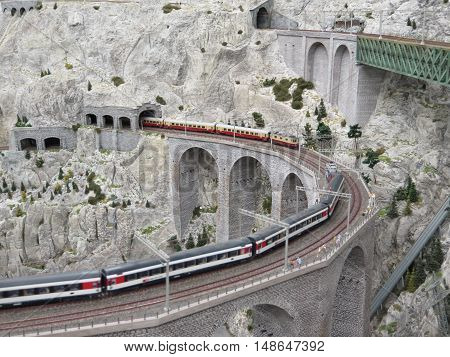 Part of worlds largest Model Railway Set in Hamburg Germany