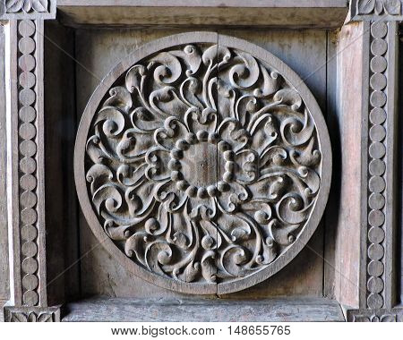 Architectural details of historic Kangra Fort's temple complex in
northern India