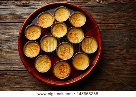 Custard Creme Caramel Flan dessert bain marie oven cooked