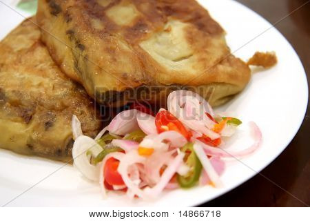 Murtabak traditionelle indische Küche Fleisch Gebäck
