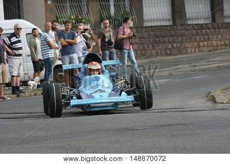 BELGRADE,SERBIA - SEPTEMBER 10, 2016:Oldtimer formula at the commercial race of old cars in memory of formula 1 race held on the same place in 1939 two days after the beginning of Second World War when the famous Italian driver Tazio Nuvolari won