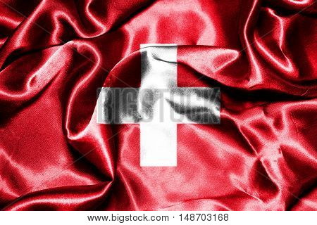 Switzerland National Flag Textured And Grunge Looking
