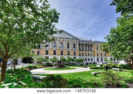 Boston, Massachusetts - September 5, 2016: The Massachusetts State House also called Massachusetts Statehouse or the 