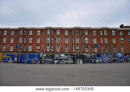 London, UK - October 16, 2011: Housing beside Stamford Bridge, home ground of Chelsea F.C.