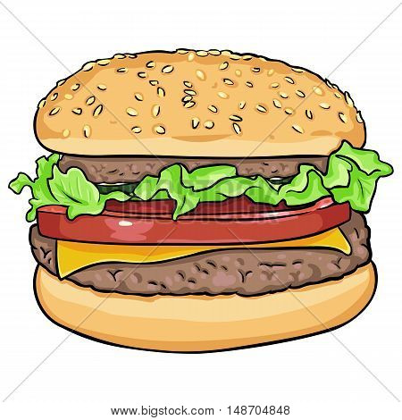 Vector Cartoon Hamburger