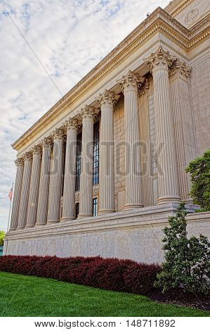 Back View At The National Archives Building