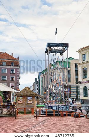 Modern Christmas Tree In The Old Town In Riga