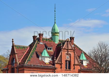 Ancient German building. City Zelenogradsk,  before 1946 Cranz, Kaliningrad region Russia