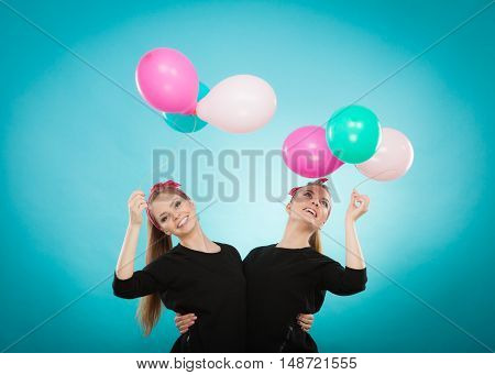 Women Like A Little Girls Want Fly Away By Balloons.