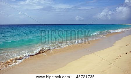 exotic natural beach on sal island on kape verde