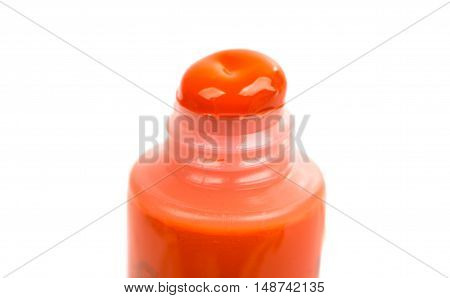 colored acrylic paint in a tube isolated on white background
