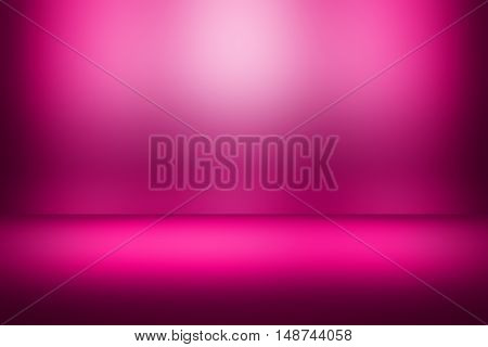 pink, red gradient background / beautiful rose color abstract background / empty room studio background
