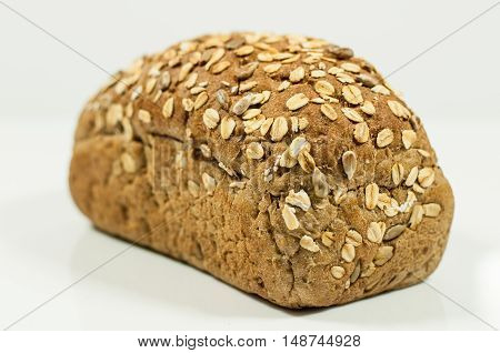 Bread Cereal whole grain homemade on white background
