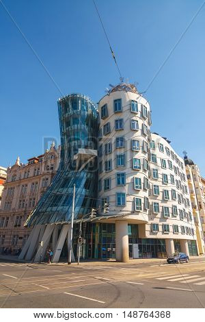 Prague, Czech Republic, September 20, 2011: Dancing House - Modern Building Designed By Vlado Miluni