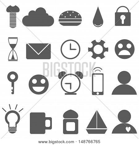 Set of Universal Outline Icons For Web and Mobile. Vector set icons.