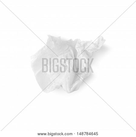 Crumpled paper ball isolated on white background. Bluren concept