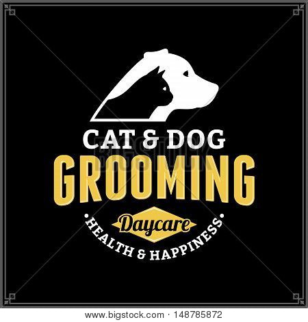 Vector Cat And Dog Grooming Logo