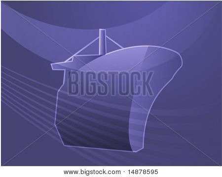 Illustration af en skib, fragt båd eller ocean liner viser naval transport