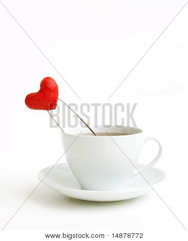 cup of tea with a heart