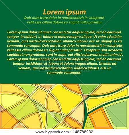Vector green background with a bright border abstrast