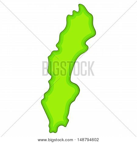 Sweden map icon in cartoon style isolated on white background vector illustration