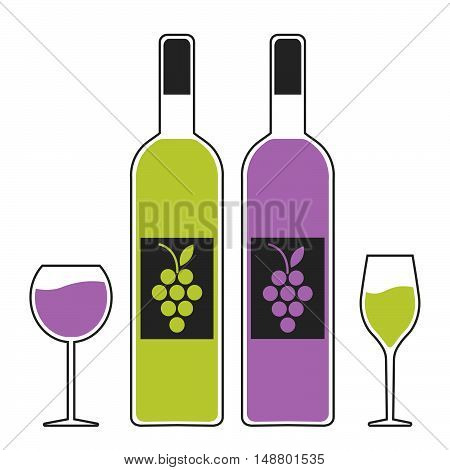 set emblem logo symbol wine festival wine tasting multicolor. vector illustration.