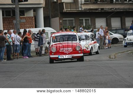BELGRADE,SERBIA - SEPTEMBER 10, 2016: Old Zastava 750 at the commercial race of old cars in memory of formula 1 race held on the same place in 1939 two days after the beginning of Second World War when the famous Italian driver Tazio Nuvolari won