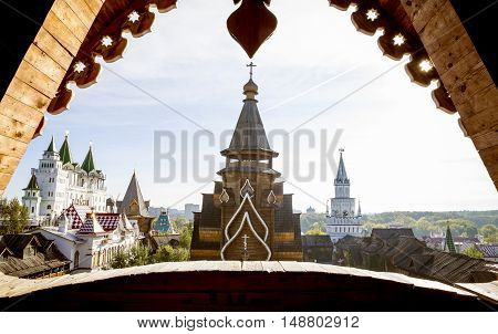 View on Izmailovsky Kremlin in Moscow Russia