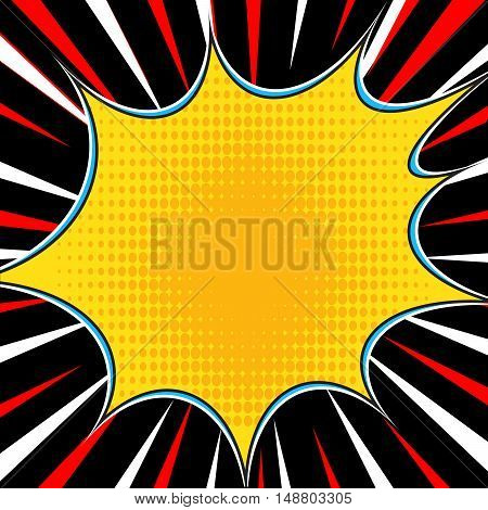 Comic book explosion superhero pop art style radial lines background. Manga or anime speed frame.