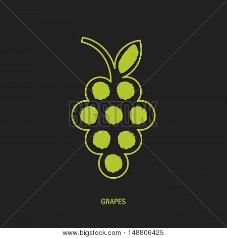 bunch of grapes. logo symbol logo menu wine list green. vector illustration.